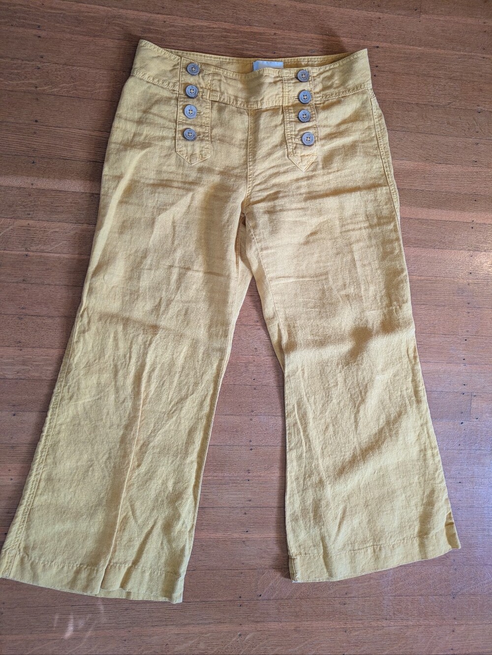 Anthropologie Elevenses Cropped Linen Sailor Pants - Picture 2 of 7